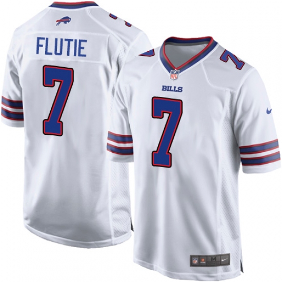 Men's Nike Buffalo Bills 7 Doug Flutie Game White NFL Jersey