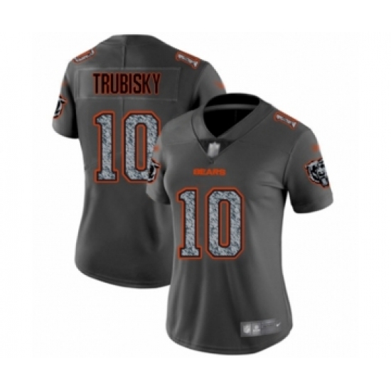 Women's Chicago Bears 10 Mitchell Trubisky Limited Gray Static Fashion Football Jersey