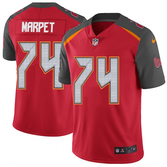 Youth Nike Tampa Bay Buccaneers 74 Ali Marpet Red Team Color Vapor Untouchable Limited Player NFL Jersey