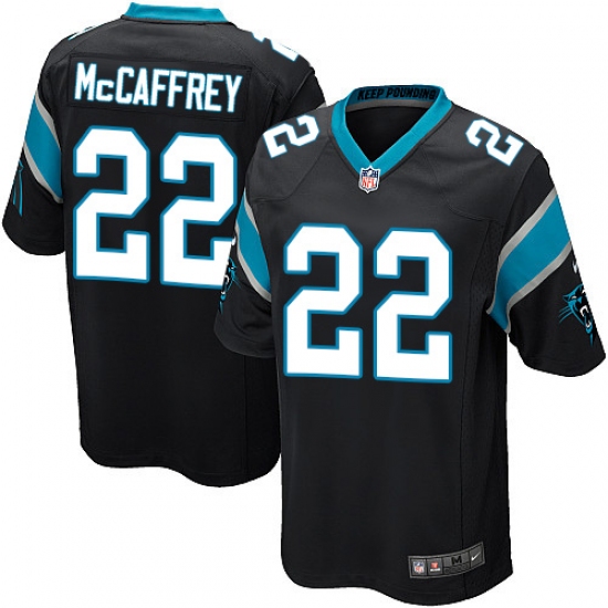 Men's Nike Carolina Panthers 22 Christian McCaffrey Game Black Team Color NFL Jersey