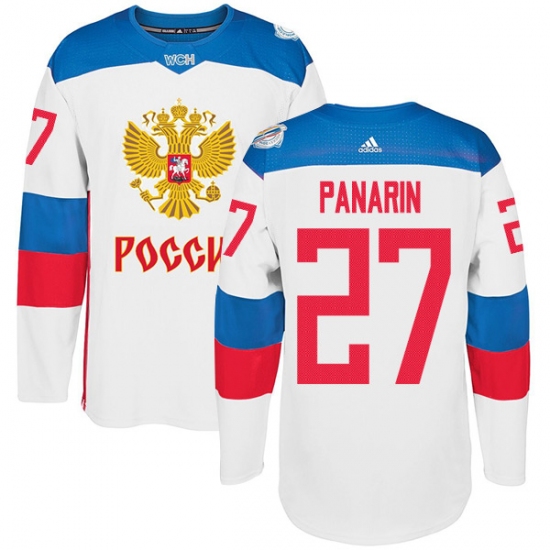 Men's Adidas Team Russia 27 Artemi Panarin Authentic White Home 2016 World Cup of Hockey Jersey