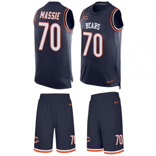 Men's Nike Chicago Bears 70 Bobby Massie Limited Navy Blue Tank Top Suit NFL Jersey