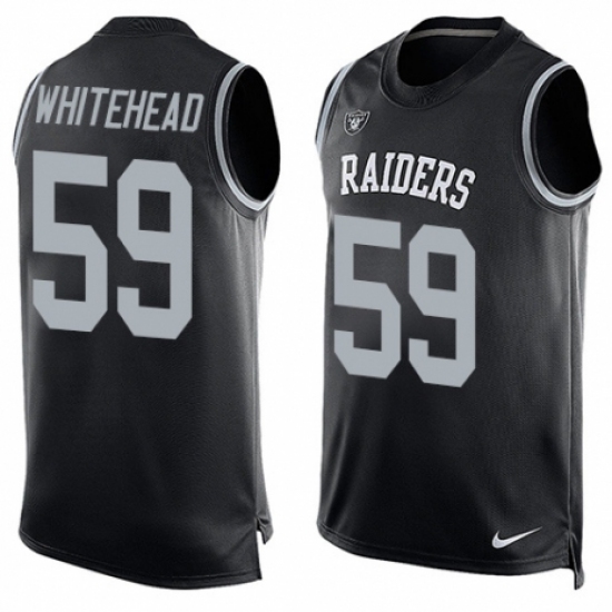 Men's Nike Oakland Raiders 59 Tahir Whitehead Limited Black Player Name & Number Tank Top NFL Jersey