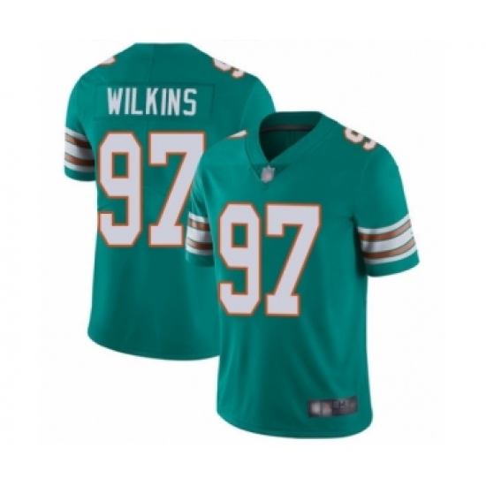 Youth Miami Dolphins 97 Christian Wilkins Aqua Green Alternate Vapor Untouchable Limited Player Football Jersey