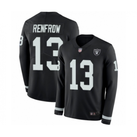 Men's Oakland Raiders 13 Hunter Renfrow Limited Black Therma Long Sleeve Football Jersey