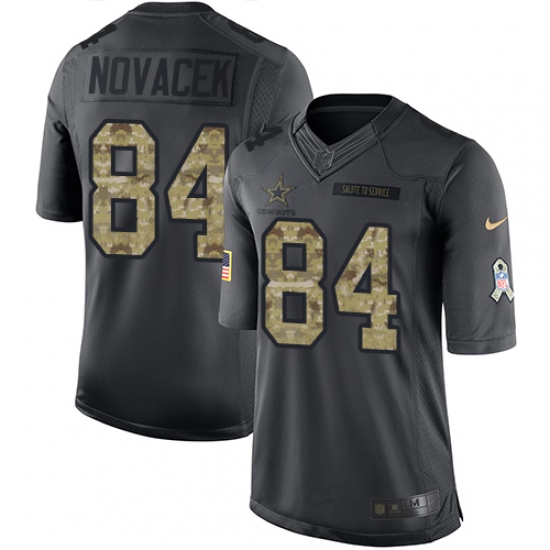 Youth Nike Dallas Cowboys 84 Jay Novacek Limited Black 2016 Salute to Service NFL Jersey