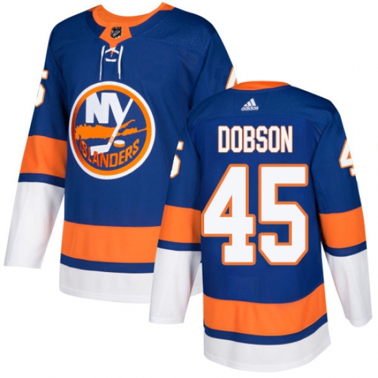 Men's Adidas New York Islanders 45 Noah Dobson Premier Royal Blue Home NHL Jersey