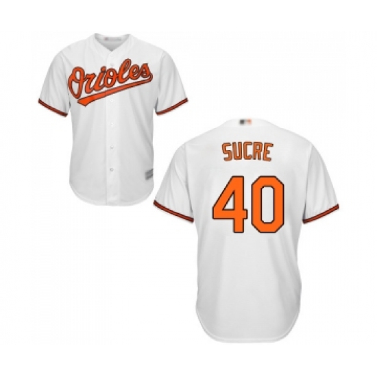 Youth Baltimore Orioles 40 Jesus Sucre Replica White Home Cool Base Baseball Jersey