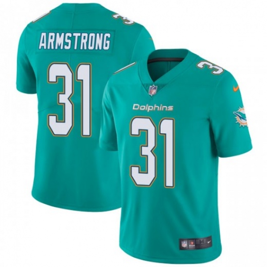 Youth Nike Miami Dolphins 31 Cornell Armstrong Aqua Green Team Color Stitched NFL Vapor Untouchable Limited Jersey