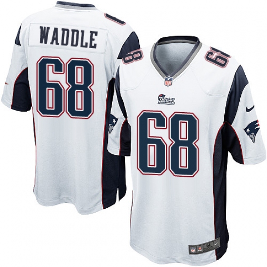 Men's Nike New England Patriots 68 LaAdrian Waddle Game White NFL Jersey