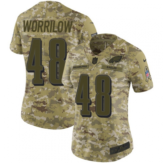 Women's Nike Philadelphia Eagles 48 Paul Worrilow Limited Camo 2018 Salute to Service NFL Jersey