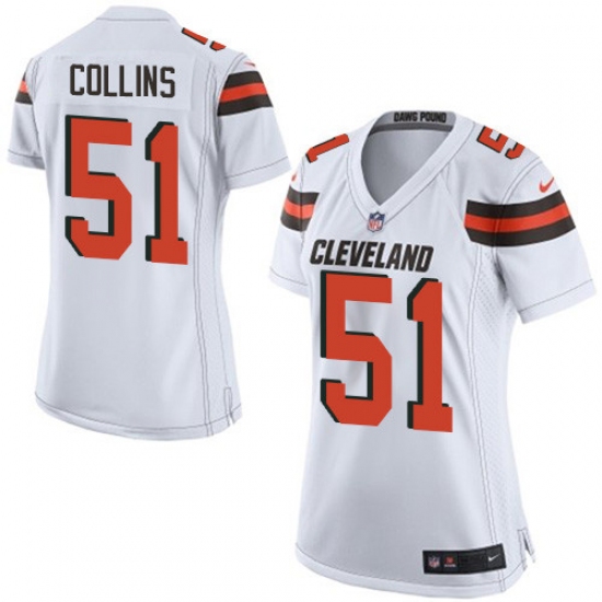 Women's Nike Cleveland Browns 51 Jamie Collins Game White NFL Jersey