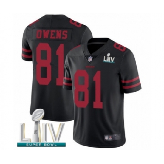 Youth San Francisco 49ers 81 Terrell Owens Black Vapor Untouchable Limited Player Super Bowl LIV Bound Football Jersey