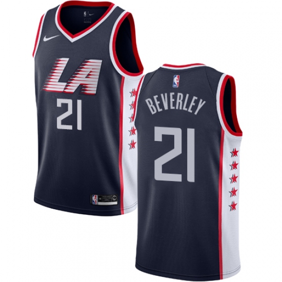 Youth Nike Los Angeles Clippers 21 Patrick Beverley Swingman Navy Blue NBA Jersey - City Edition