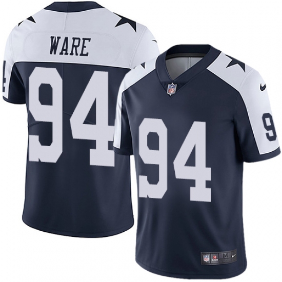 Men's Nike Dallas Cowboys 94 DeMarcus Ware Navy Blue Throwback Alternate Vapor Untouchable Limited Player NFL Jersey