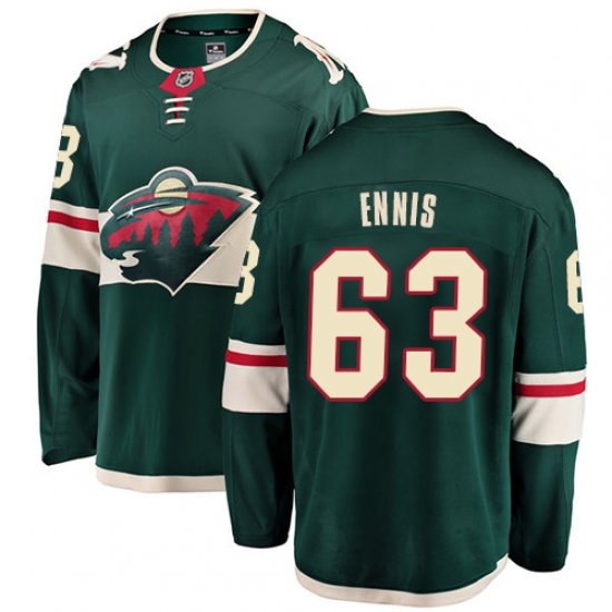 Men's Minnesota Wild 63 Tyler Ennis Authentic Green Home Fanatics Branded Breakaway NHL Jersey