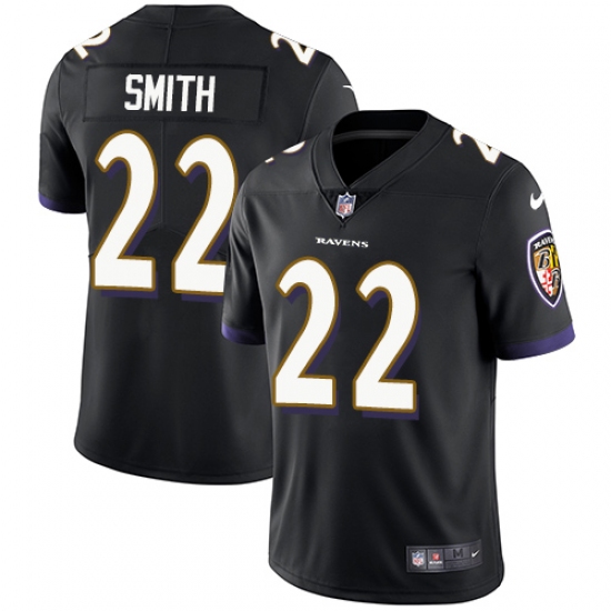 Youth Nike Baltimore Ravens 22 Jimmy Smith Black Alternate Vapor Untouchable Limited Player NFL Jersey