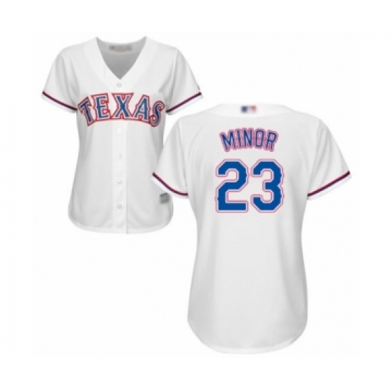 Women's Texas Rangers 23 Mike Minor Authentic White Home Cool Base Baseball Jersey