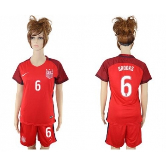 Women's USA 6 Brooks Away Soccer Country Jersey