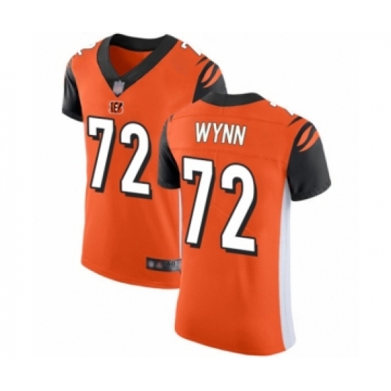 Men's Cincinnati Bengals 72 Kerry Wynn Orange Alternate Vapor Untouchable Elite Player Football Jersey