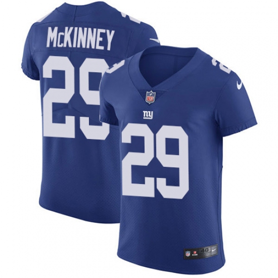 Men's New York Giants 29 Xavier McKinney Royal Blue Team Color Stitched Vapor Untouchable Elite Jersey