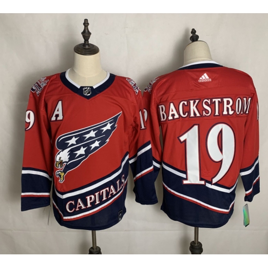 Men's Washington Capitals 19 Nicklas Backstrom Red Authentic Classic Stitched Jersey