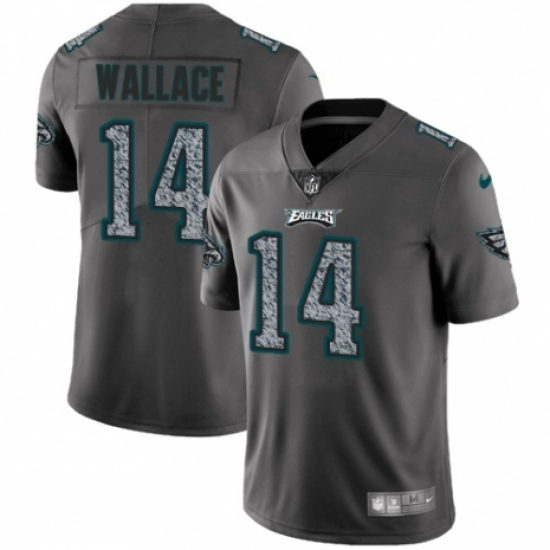 Men's Nike Philadelphia Eagles 14 Mike Wallace Gray Static Vapor Untouchable Limited NFL Jersey