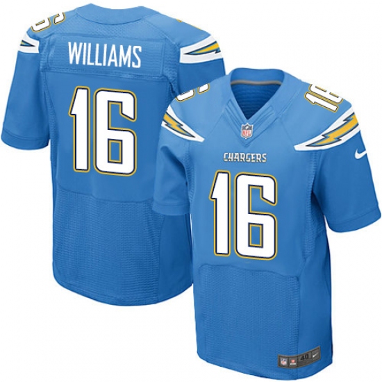 Men's Nike Los Angeles Chargers 16 Tyrell Williams Elite Electric Blue Alternate NFL Jersey