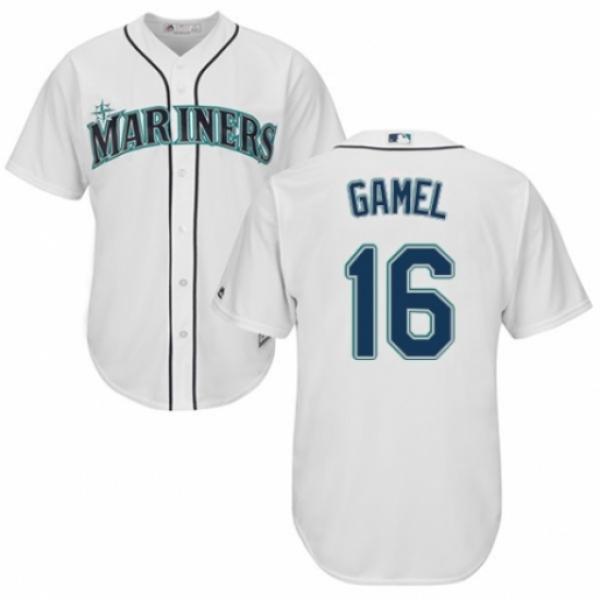 Youth Majestic Seattle Mariners 16 Ben Gamel Authentic White Home Cool Base MLB Jersey