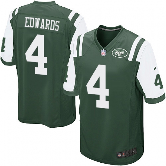 Men's Nike New York Jets 4 Lac Edwards Game Green Team Color NFL Jersey