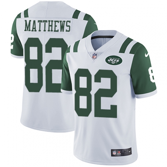 Men's Nike New York Jets 82 Rishard Matthews White Vapor Untouchable Limited Player NFL Jersey