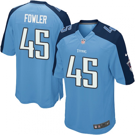 Men's Nike Tennessee Titans 45 Jalston Fowler Game Light Blue Team Color NFL Jersey