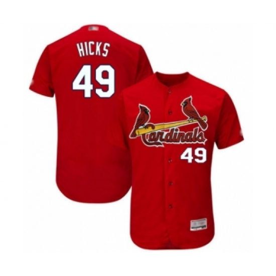 Men's St. Louis Cardinals 49 Jordan Hicks Red Alternate Flex Base Authentic Collection Baseball Player Jersey