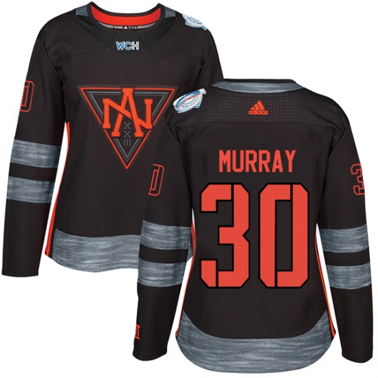 Women's Adidas Team North America 30 Matt Murray Authentic Black Away 2016 World Cup of Hockey Jersey