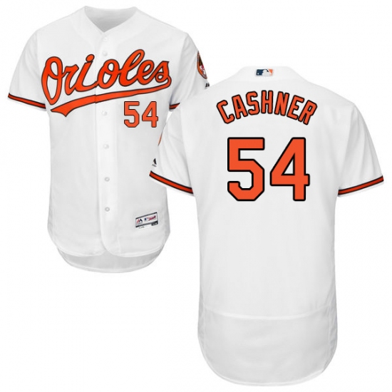 Men's Majestic Baltimore Orioles 54 Andrew Cashner White Home Flex Base Authentic Collection MLB Jersey