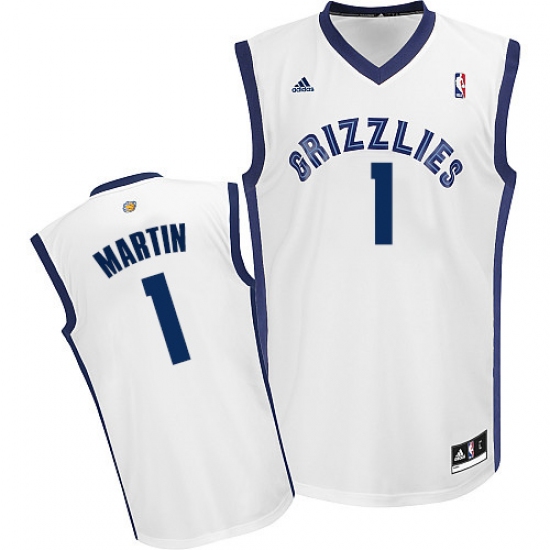 Men's Adidas Memphis Grizzlies 1 Jarell Martin Swingman White Home NBA Jersey