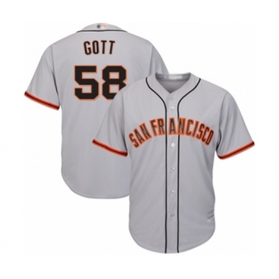 Youth San Francisco Giants 58 Trevor Gott Authentic Grey Road Cool Base Baseball Player Jersey