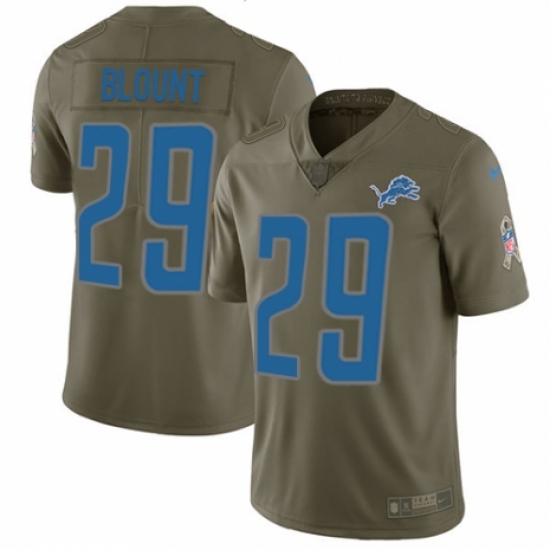 Youth Nike Detroit Lions 29 LeGarrette Blount Limited Olive 2017 Salute to Service NFL Jersey