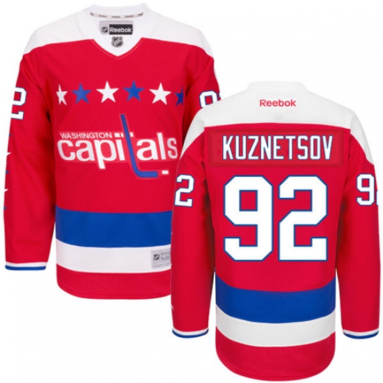 Women's Reebok Washington Capitals 92 Evgeny Kuznetsov Authentic Red Third NHL Jersey