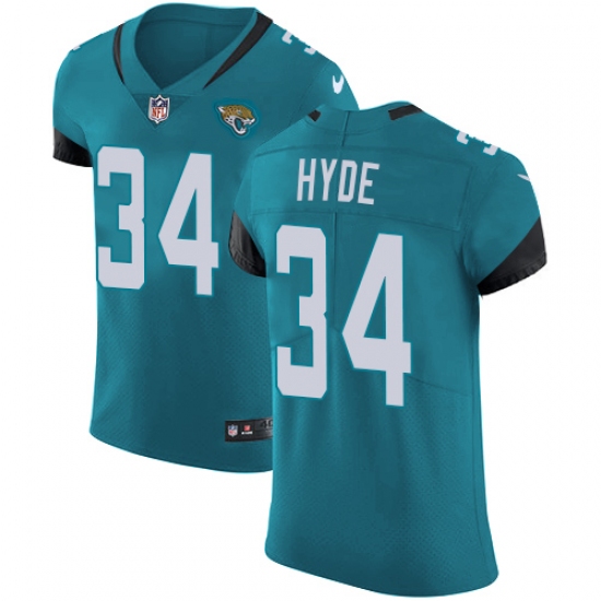 Men's Nike Jacksonville Jaguars 34 Carlos Hyde Teal Green Alternate Vapor Untouchable Elite Player NFL Jersey