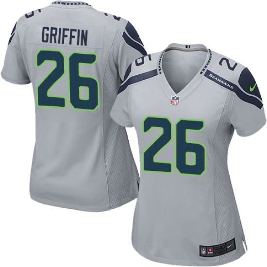 Women's Nike Seattle Seahawks 26 Shaquill Griffin Game Grey Alternate NFL Jersey