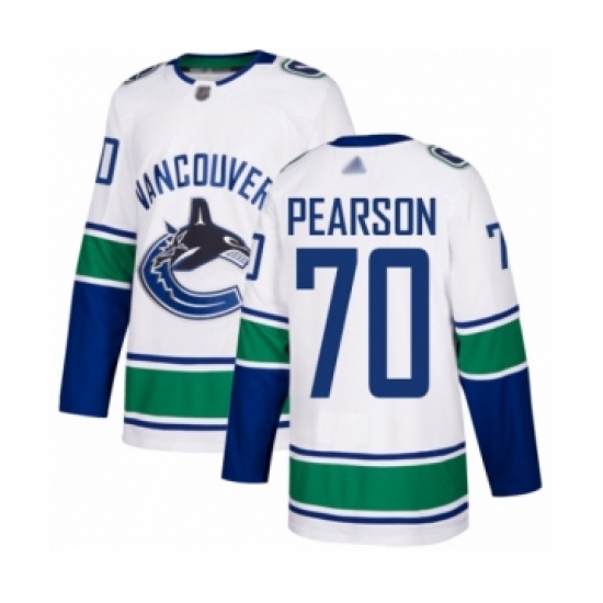 Men's Vancouver Canucks 70 Tanner Pearson Authentic White Away Hockey Jersey