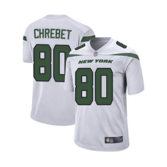 Men's New York Jets 80 Wayne Chrebet Game White Football Jersey