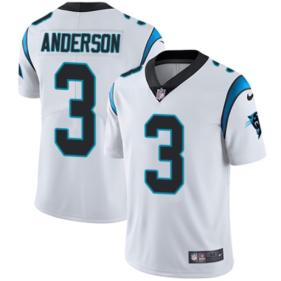 Men's Nike Carolina Panthers 3 Derek Anderson White Vapor Untouchable Limited Player NFL Jersey