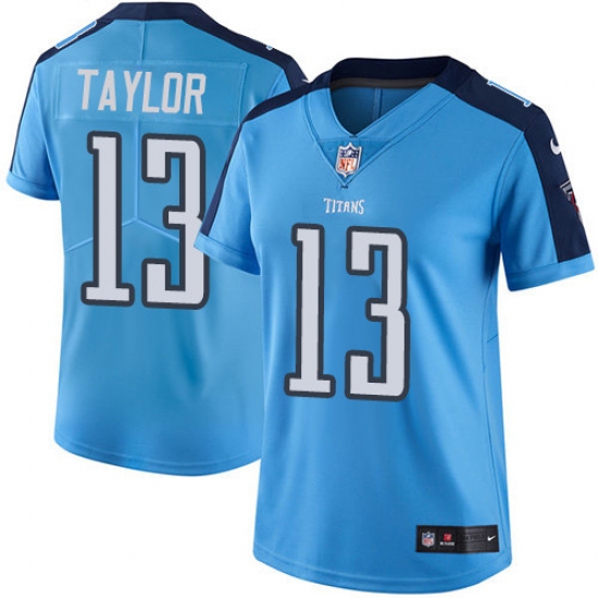 Women's Nike Tennessee Titans 13 Taywan Taylor Elite Light Blue Team Color NFL Jersey