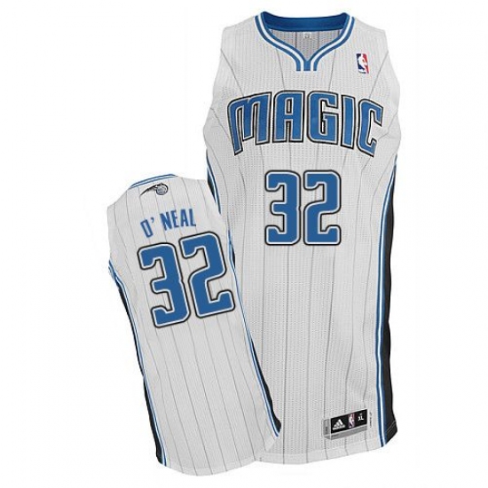 Men's Adidas Orlando Magic 32 Shaquille O'Neal Authentic White Home NBA Jersey