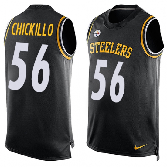 Men's Nike Pittsburgh Steelers 56 Anthony Chickillo Limited Black Player Name & Number Tank Top NFL Jersey