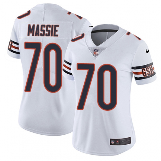 Women's Nike Chicago Bears 70 Bobby Massie Elite White NFL Jersey