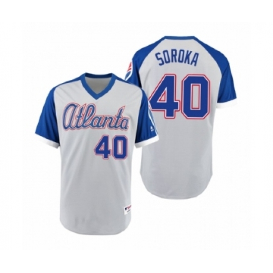 Youth Braves 40 Mike Soroka Gray Royal 1979 Turn Back the Clock Authentic Jersey