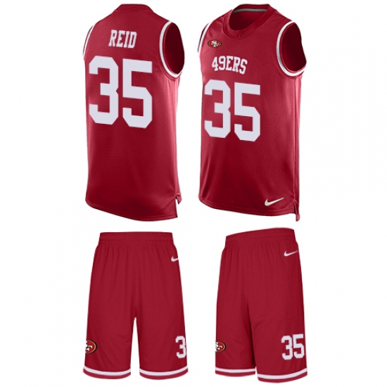 Men's Nike San Francisco 49ers 35 Eric Reid Limited Red Tank Top Suit NFL Jersey